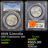 PCGS 1918 Lincoln Old Commem Half Dollar 50c Graded ms64 by PCGS