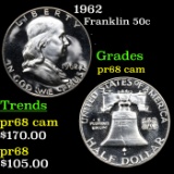 Proof 1962 Franklin Half Dollar 50c Grades GEM++ Proof Cameo
