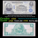 1902 $5 National Bank Note National Bank Oof Commerce In St. Louis, MI President Ben Harrison FR-601