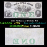 1863 $1 Bank of DeSoto, NE Grades vf++
