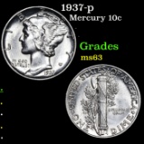 1937-p Mercury Dime 10c Grades Select Unc