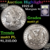 ***Auction Highlight*** 1921-d Morgan Dollar $1 Graded Select Unc PL by USCG (fc)