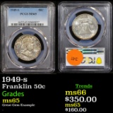 PCGS 1949-s Franklin Half Dollar 50c Graded ms65 by PCGS