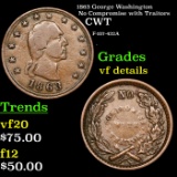 1863 George Washington Civil War Token No Compromise with Traitors 1c Grades vf details