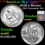***Auction Highlight*** 1938-s Boone Old Commem Half Dollar 50c Graded ms66 by SEGS (fc)