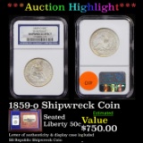 ***Auction Highlight*** NGC 1859-o Seated Half Dollar Shipwreck Coin 50c Graded NG by NGC (fc)