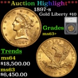 ***Auction Highlight*** 1897-s Liberty Head Gold 10 Graded ms63+ by SEGS (fc)