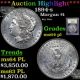 ***Auction Highlight*** 1894-s Morgan Dollar $1 Graded Choice Unc PL by USCG (fc)