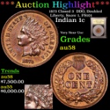 ***Auction Highlight*** 1873 Closed 3  Indian DDO, Doubled Liberty, Snow 1, FS101 1c Graded Choice A