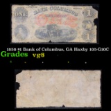 1858 $1 Bank of Columbus, GA Haxby 105-G10C Grades vg, very good
