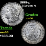 1898-p Morgan Dollar $1 grades gem+ unc