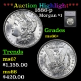 1886-p Morgan Dollar $1 Graded ms66+ by SEGS.