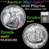 ***Auction Highlight*** 1920 Pilgrim Old Commem Half Dollar 50c Graded ms67 by SEGS (fc)