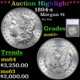 ***Auction Highlight*** 1894-s Morgan Dollar $1 Graded ms63+ by SEGS (fc)