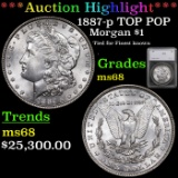 ***Auction Highlight*** 1887-p Morgan Dollar TOP POP $1 Graded ms68 by SEGS (fc)