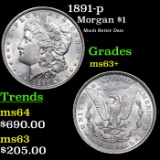 1891-p Morgan Dollar $1 Grades Select+ Unc