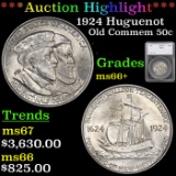 ***Auction Highlight*** 1924 Huguenot Old Commem Half Dollar 50c Graded ms66+ by SEGS (fc)