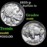 1935-p Buffalo Nickel 5c Grades GEM+ Unc