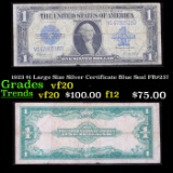 1923 $1 Large Size Silver Certificate Blue Seal FR#237 Grades vf, very fine