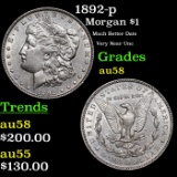 1892-p Morgan Dollar $1 Grades Choice AU/BU Slider