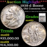 ***Auction Highlight*** 1938-d Boone Old Commem Half Dollar 50c Graded ms68+ by SEGS (fc)