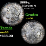 1898-p Morgan Dollar $1 grades Gem+ Unc