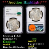 ***Auction Highlight*** NGC 1888-s Morgan Dollar CAC $1 Graded ms64 by NGC (fc)