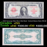 1923 $1 Large Size Rare Red Seal  United States Note FR-40 Grades vf+