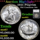 ***Auction Highlight*** 1921 Pilgrim Old Commem Half Dollar 50c Graded ms66+ by SEGS (fc)
