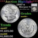 ***Auction Highlight*** 1897-s Morgan Dollar $1 Graded ms66+ by SEGS (fc)