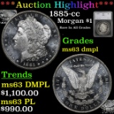 ***Auction Highlight*** 1885-cc Morgan Dollar $1 Graded ms63 dmpl by SEGS (fc)