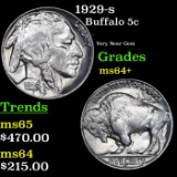1929-s Buffalo Nickel 5c Grades Choice+ Unc