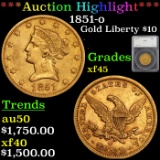 ***Auction Highlight*** 1851-o Liberty Head Gold 10 Graded xf45 by SEGS (fc)