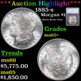 ***Auction Highlight*** 1885-s Morgan Dollar $1 Graded ms65+ by SEGS (fc)