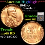 ***Auction Highlight*** 1941-p Lincoln Cent 1c Graded ms68 RD by SEGS (fc)