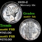1929-d Mercury Dime 10c Grades GEM+ FSB