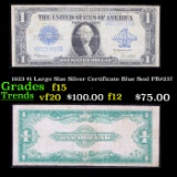 1923 $1 Large Size Silver Certificate Blue Seal FR#237 Grades f+