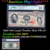 ***Auction Highlight*** 1880 $20 Legal Tender Note FR#+147 Graded vf25 NET By PMG (fc)