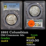 PCGS 1892 Columbian Old Commem Half Dollar 50c Graded ms64 by PCGS
