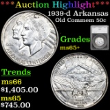 ***Auction Highlight*** 1939-d Arkansas Old Commem Half Dollar 50c Graded ms65+ by SEGS (fc)