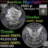 ***Auction Highlight*** 1885-p Morgan Dollar $1 Graded ms65+ dmpl by SEGS (fc)