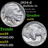 1924-d Buffalo Nickel 5c grades choice AU/BU Slider