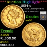 ***Auction Highlight*** 1854-o Liberty Head Gold 2.5 Graded au55 by SEGS (fc)