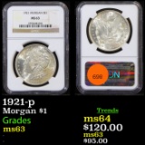 NGC 1921-p Morgan Dollar $1 Graded ms63 by NGC
