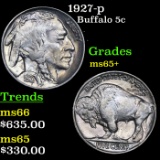 1927-p Buffalo Nickel 5c Grades GEM+ Unc