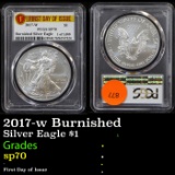 PCGS 2017-w Silver Eagle Burnished 1 Graded sp70 by PCGS
