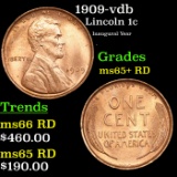 1909-p V.D.B. Lincoln Cent 1c Grades Gem+ Unc RD