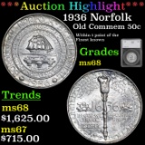 ***Auction Highlight*** 1936 Norfolk Old Commem Half Dollar 50c Graded ms68 by SEGS (fc)