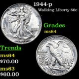 1944-p Walking Liberty Half Dollar 50c Grades Choice Unc