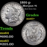 1891-p Morgan Dollar $1 Grades Select+ Unc